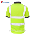 ANSI/ISEA 107 Class 2 Custom 100% Polyester Security Reflective Polo Short Sleeve High Visibility Hi Vis Work Safety T Shirt